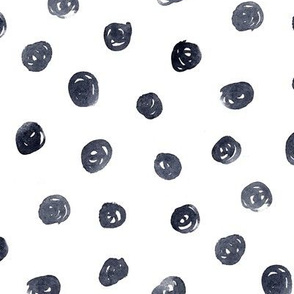 black watercolor polka dot