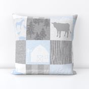 No word Farm Quilt - pale blue