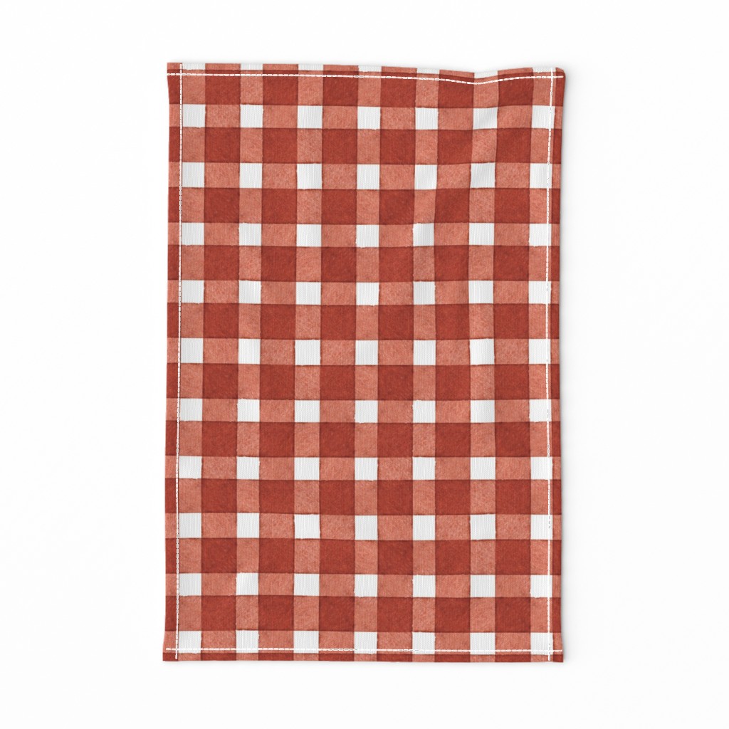 Red plaid in watercolor