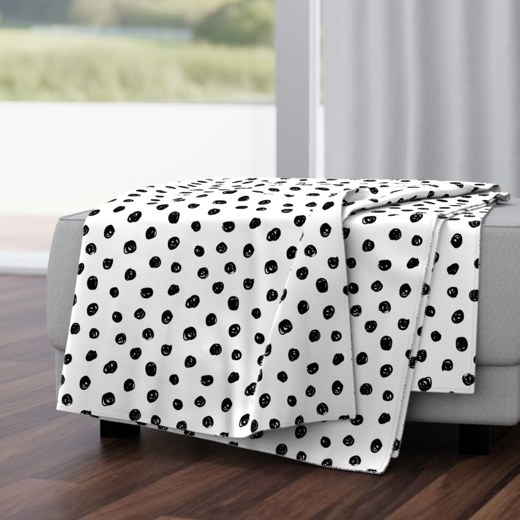 hand drawn inky polka dot pattern