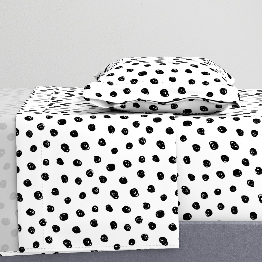 hand drawn inky polka dot pattern