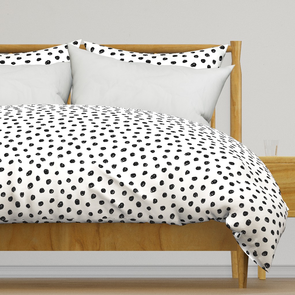 hand drawn inky polka dot pattern