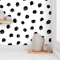 hand drawn inky polka dot pattern