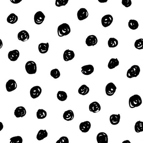 hand drawn inky polka dot pattern