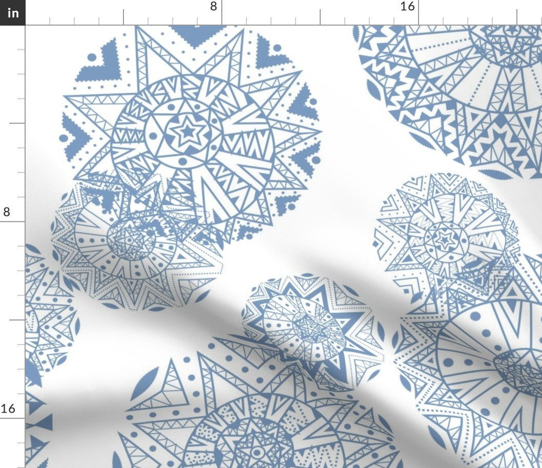 Shapes and Lines Jumbo Blue On White