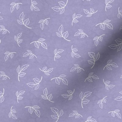 Scattered Small Rose Leaves on Dusty Lavender