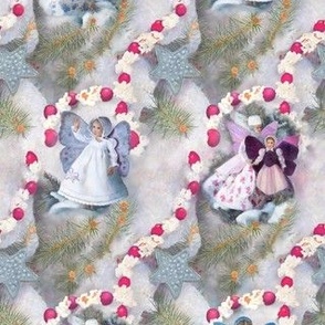 2-Inch Size of Victorian Snow Fairies with Silver Stars