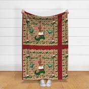 Yorkie Christmas Elf Quilt Panel - 42x36" sized