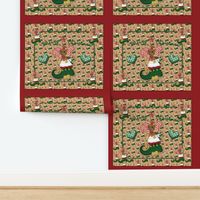 Yorkie Christmas Elf Quilt Panel - 42x36" sized