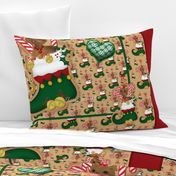 Yorkie Christmas Elf Quilt Panel - 42x36" sized