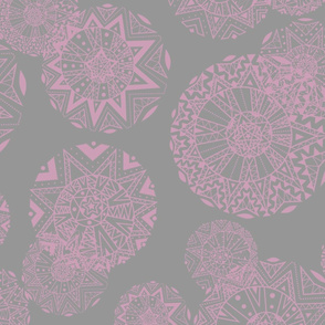 Shapes And Lines Jumbo Pink On Gray