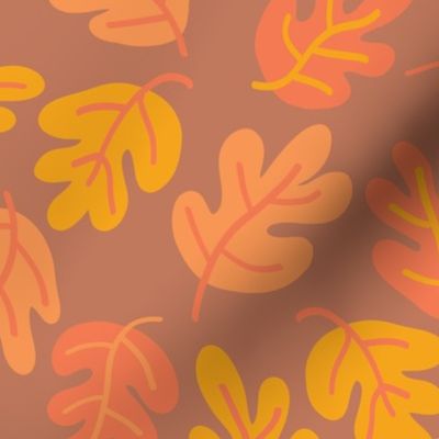 Autumn doodle acorn leaves