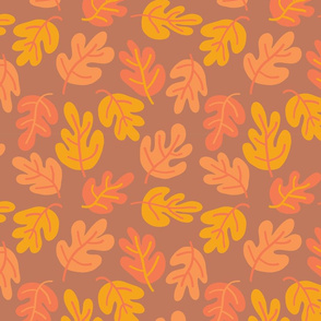 Autumn doodle acorn leaves
