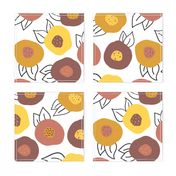 Scandinavian Doodle Flowers White