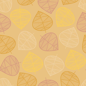 Geometric leaves beige