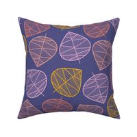 Geometric Leaves Blue