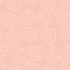 Geometric Leaves Pink White