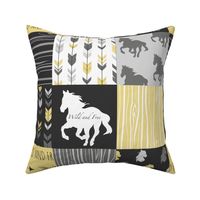 Horse Patchwork - Yellow And Black -Wild and Free Horses-ch