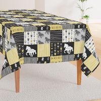 Horse Patchwork - Yellow And Black -Wild and Free Horses-ch