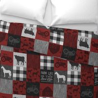 Farm Life Quilt - Red And Black