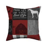 Farm Life Quilt - Red And Black