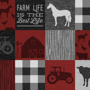 Farm Life Quilt - Red And Black