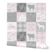 Farm Life Quilt - cool pink and grey