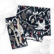 Merry Forest - Christmas Chinoiserie Navy Blue