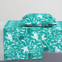 Merry Forest - Christmas Chinoiserie Aqua