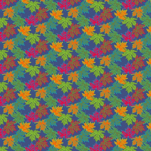 Small Maple Leaves in Jewel Tones