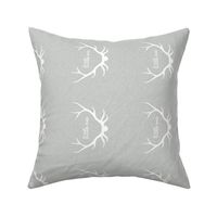 6” Little One Antlers on grey linen