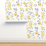 Custom - Yellow And Grey Floral (large scale)