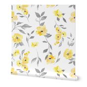 Custom - Yellow And Grey Floral (large scale)