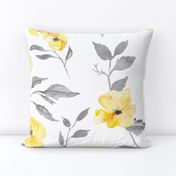 Custom - Yellow And Grey Floral (large scale)