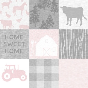 Home Sweet Home Farm Quilt - pink