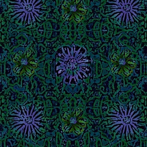 24" LARGE Peacock Floral Batik