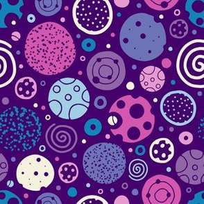 Playful Planets in Purple, Pink & Blue