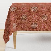 24" LARGE Terracotta Floral Batik