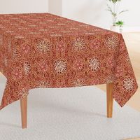 24" LARGE Terracotta Floral Batik