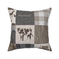 Cow Farmin Quilt - Soft Brown And grey