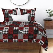 Home Sweet Home Farm Quilt - Red/black