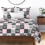 Wild Thing Safari Quilt - pink and grey