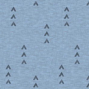 Tri Arrows on Linen - slate blue