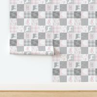 Farm Girl Quilt - pink and grey