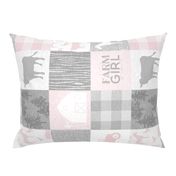 Farm Girl Quilt - pink and grey