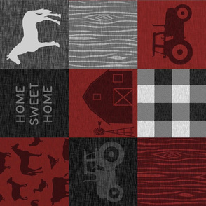 Home Sweet Home Farm Quilt - Red/black - RO