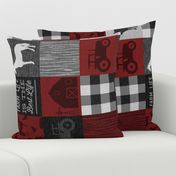 Farm Life Quilt - Red And black - rotated