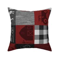 Farm Life Quilt - Red And black - rotated