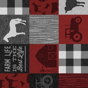 Farm Life Quilt - Red And black - rotated