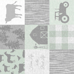 Farm Life Quilt - green - rotated